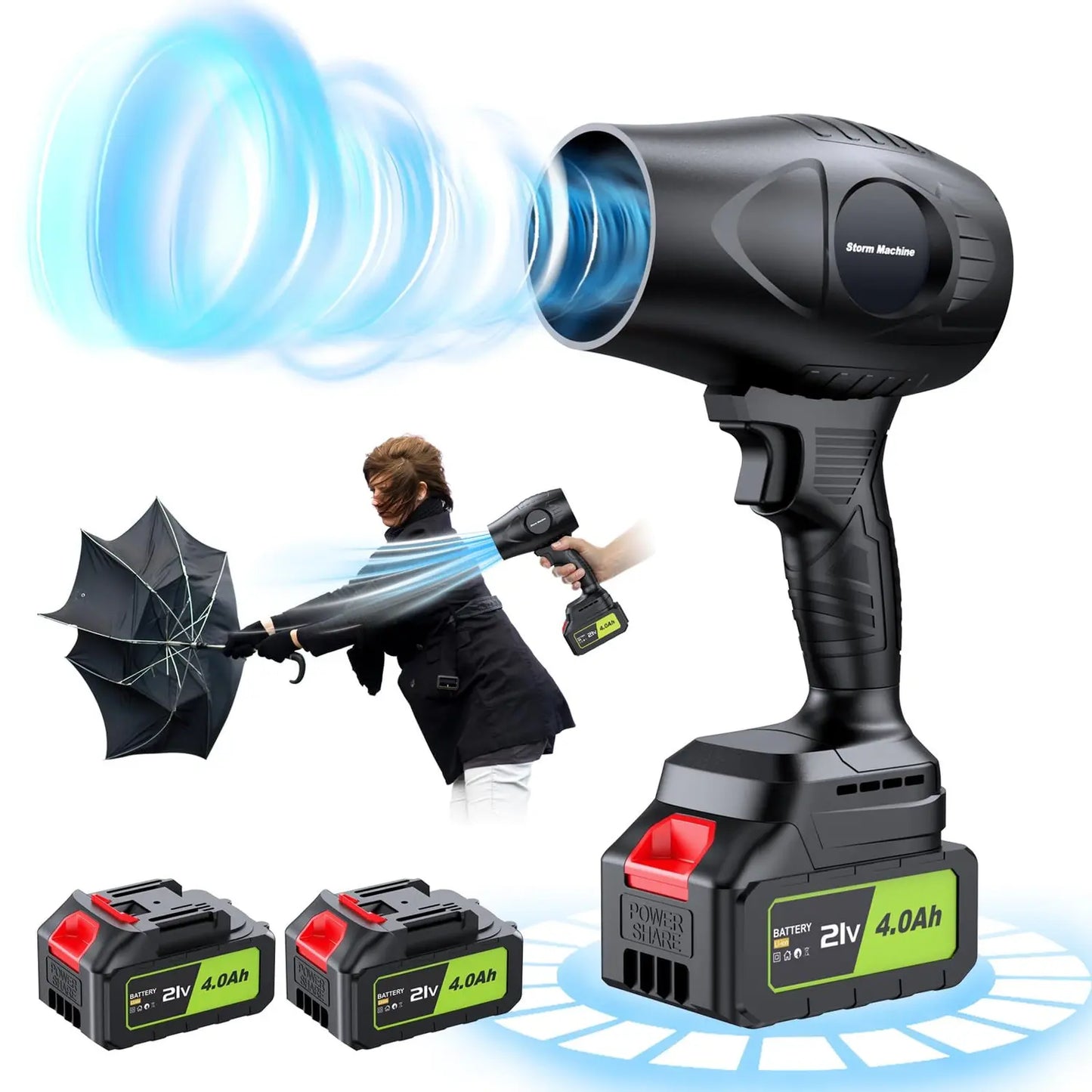 PowerBlow Soplador de Aire Potente + 2 Baterías