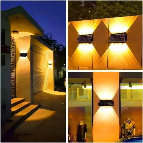 Lámpara Solar de Pared Exterior con 8 LED